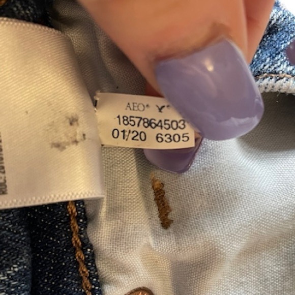 American Eagle Stretch Denim Shorts Darken Destroy 0 - Picture 5 of 6